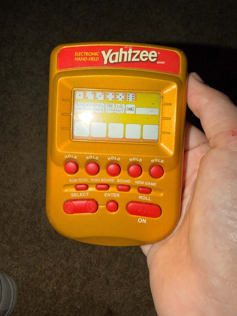Vintage 2002 Yahtzee Handheld Game - Hasbro Tested Working! Clean!